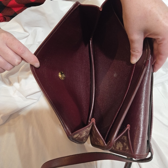 Dior Burgundy/Biege Monogram Shoulder Bag Includes a Wallet - Picture 7 of 9